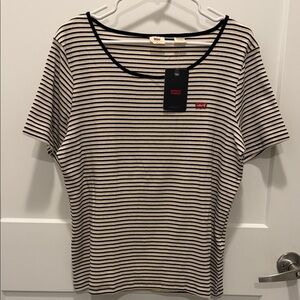 Levi's Black and White Striped Tee